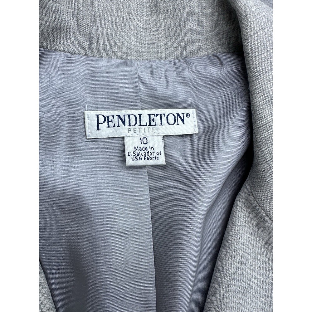 Pendleton Petite Wool Blazer Women's 10P Gray Stretch Virgin Wool Career - Picture 3 of 9